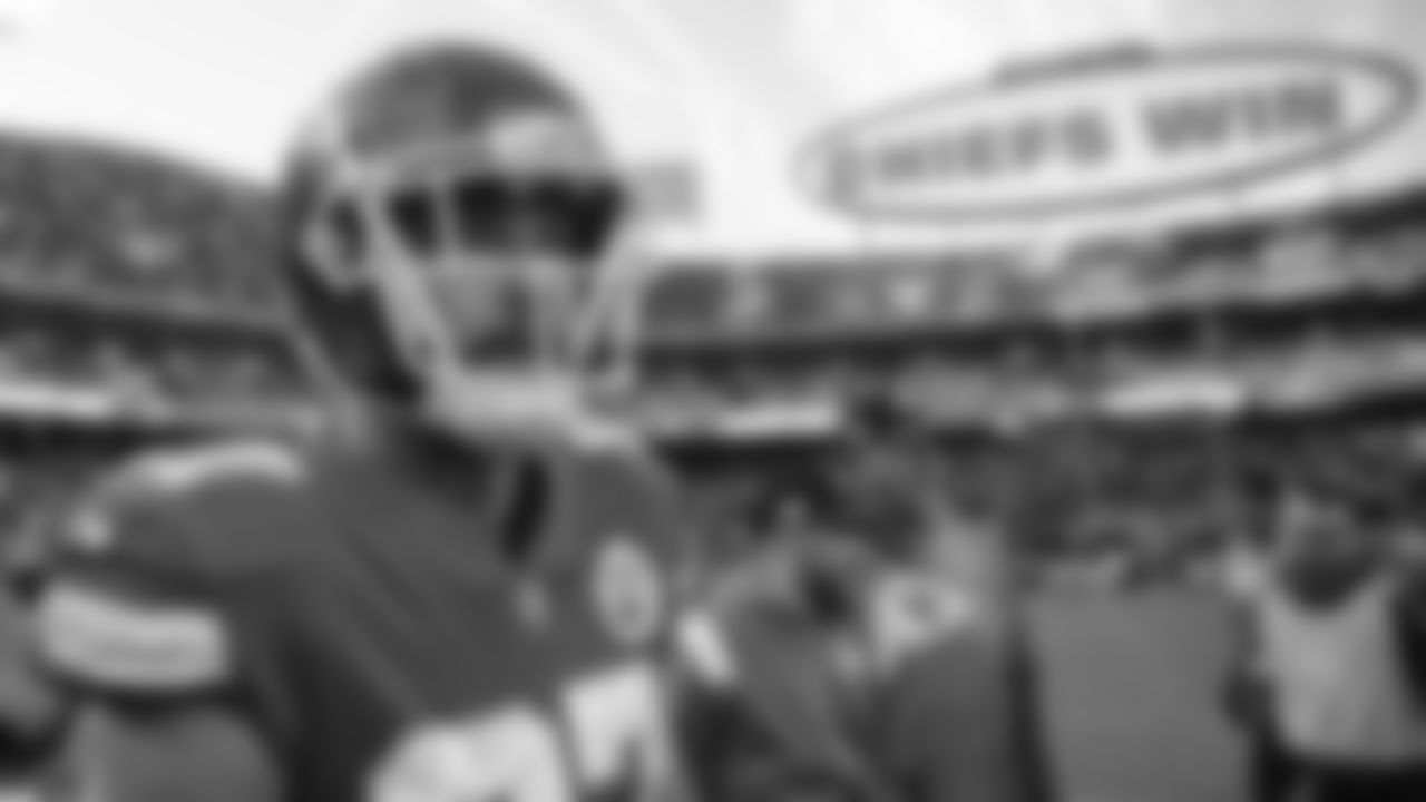 Kansas City Chiefs tight end Travis Kelce (87) after an NFL Football game against the Jacksonville Jaguars, Sunday, November 13, 2022 in Kansas City.