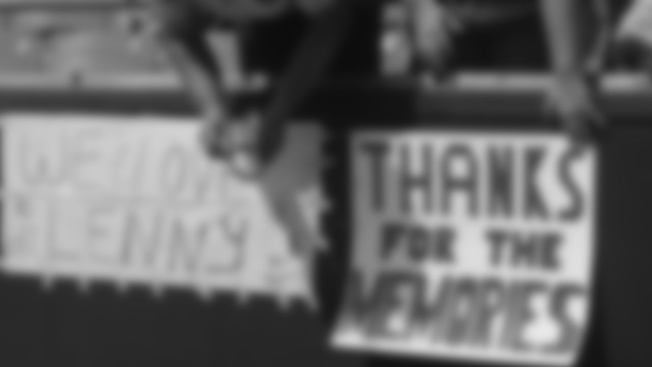 Kansas City Chiefs fans post signs thanking Len Dawson during the 1978 NFL football season.