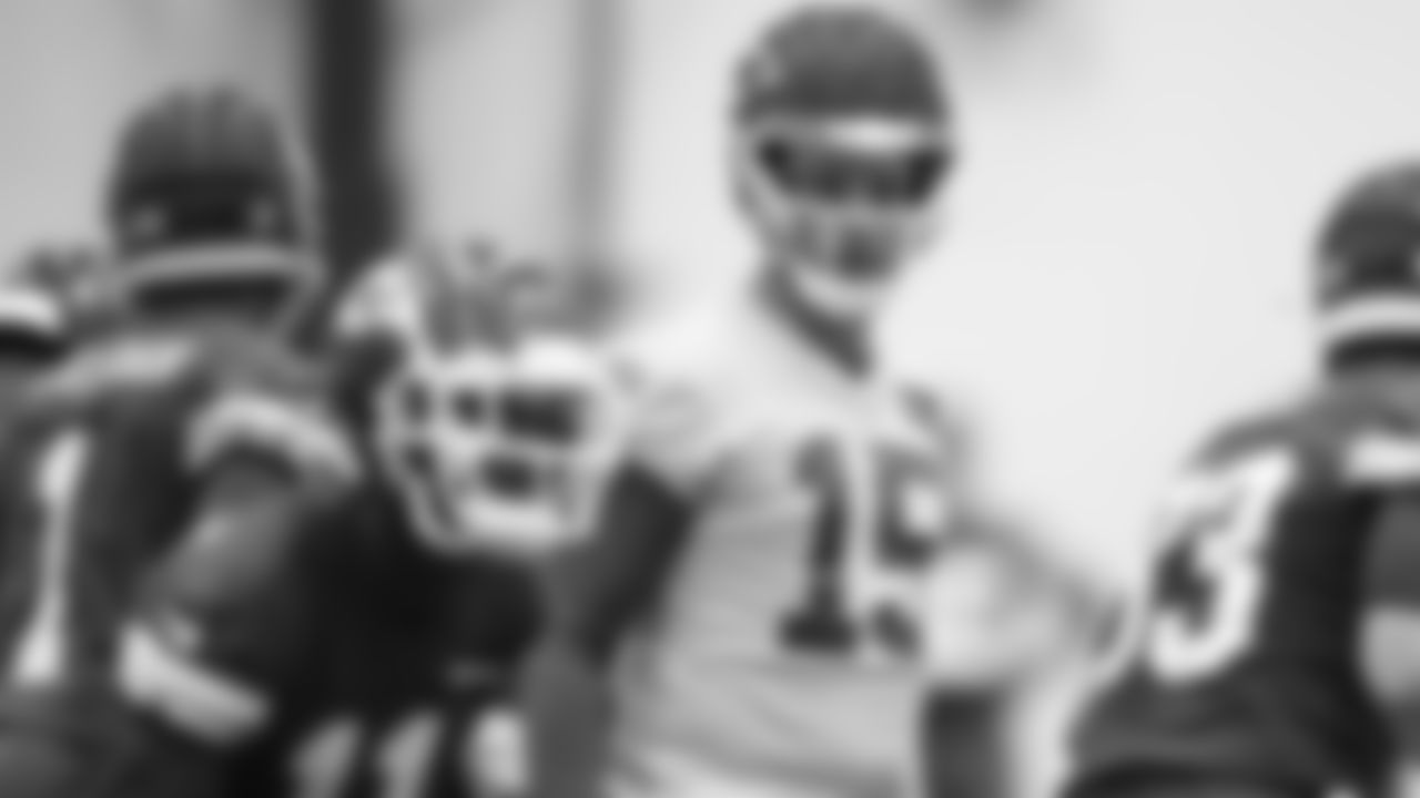 Kansas City Chiefs quarterback Patrick Mahomes (15) during practice on Wednesday May 25, 2002