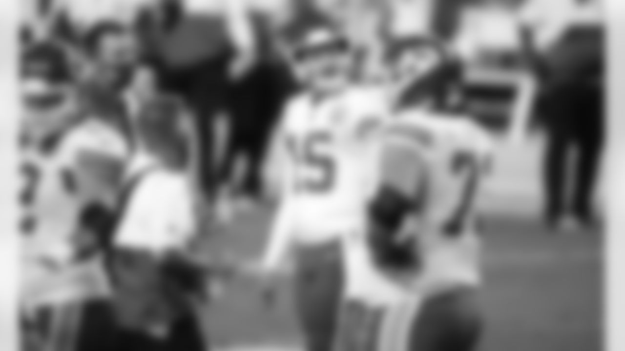 Kansas City Chiefs quarterback Patrick Mahomes (15) during an NFL football game against the Las Vegas Raiders at Allegiant Stadium on November 22, 2020
