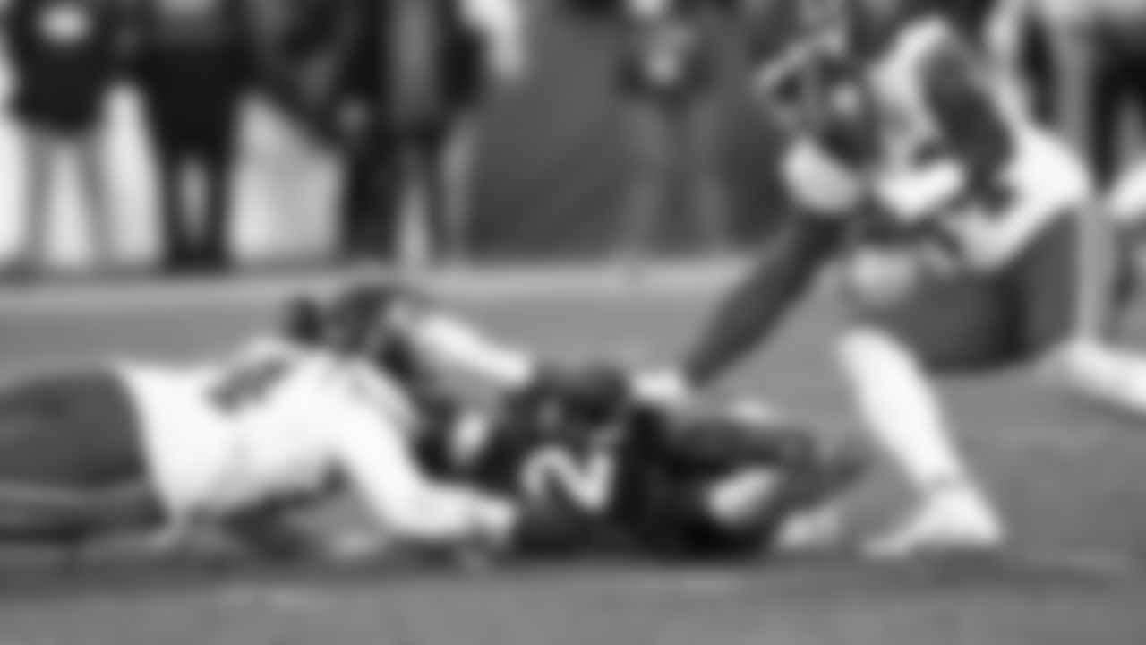 The Denver Broncos fumble the ball during an NFL football game against the Kansas City Chiefs on Saturday, January 8, 2021 in Denver.