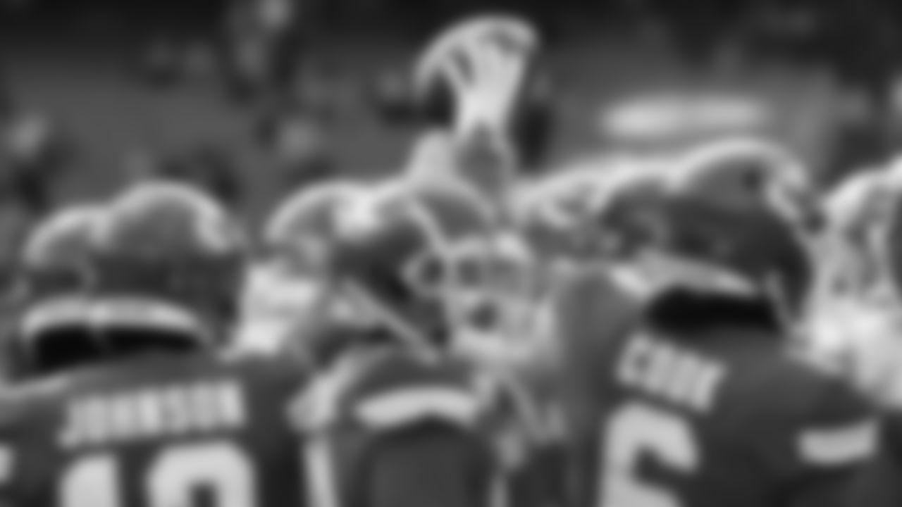 Kansas City Chiefs defensive backs huddle prior to an NFL football game against the Seattle Seahawks, Saturday, December 24, 2022 in Kansas City.