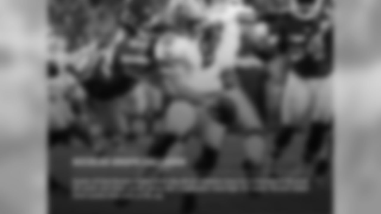 NICOLAS DROPS CALLAHAN: Rookie LB Dadi Nicolas sacked Green Bay QB Joe Callahan twice for a total loss of 15 yards (12 yards and three yards), giving him a preseason team-high 3.0 sacks. Nicolas added three tackles (two solo) on the day.