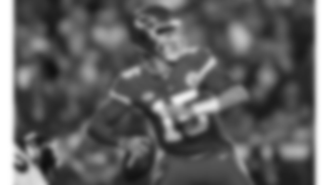 Kansas City Chiefs quarterback Patrick Mahomes (15) throws a pass during the week six NFL football game against the Denver Broncos, Thursday, October 12, 2023 in Kansas City.