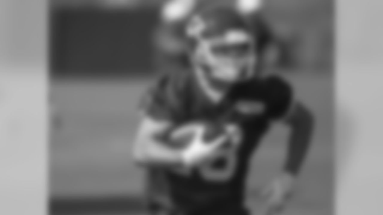 WR Weston Dressler running after a catch.