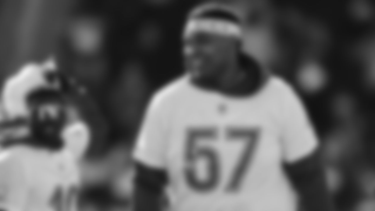 Kansas City Chiefs offensive tackle Orlando Brown (57) during the 2022 NFL Pro Bowl practice on Thursday February 3, 2022