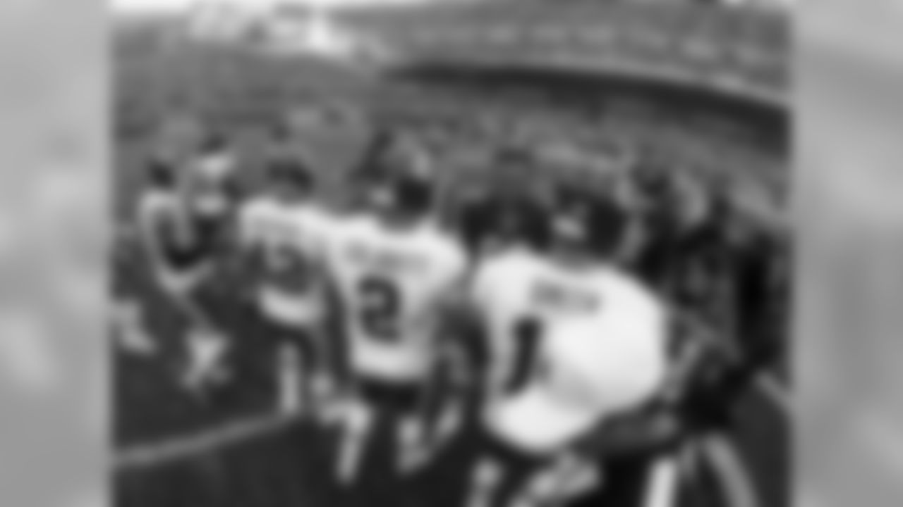 Members of the Kansas City Chiefs and Chicago Bears meet on the field for the coin toss prior to the preseason game against the Chicago Bears, Saturday, August 27, 2016, in Chicago, Illinois.