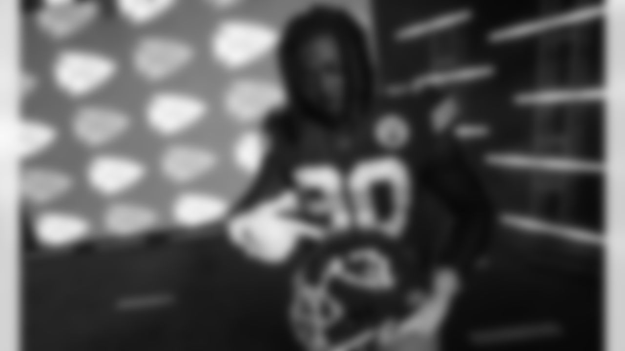 Kansas City Chiefs defensive tackle Jarran Reed (90) during the Kansas City Chiefs Media Production Day 2021.