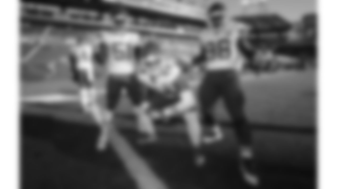 Kansas City Chiefs Linebacker Michael Danna (51), Linebacker Damien Wilson (54), and Defensive Tackle Tershawn Wharton (98) prior to an NFL Football game against the Tampa Bay Buccaneers, Sunday November 30, 2020 in Tampa Bay.