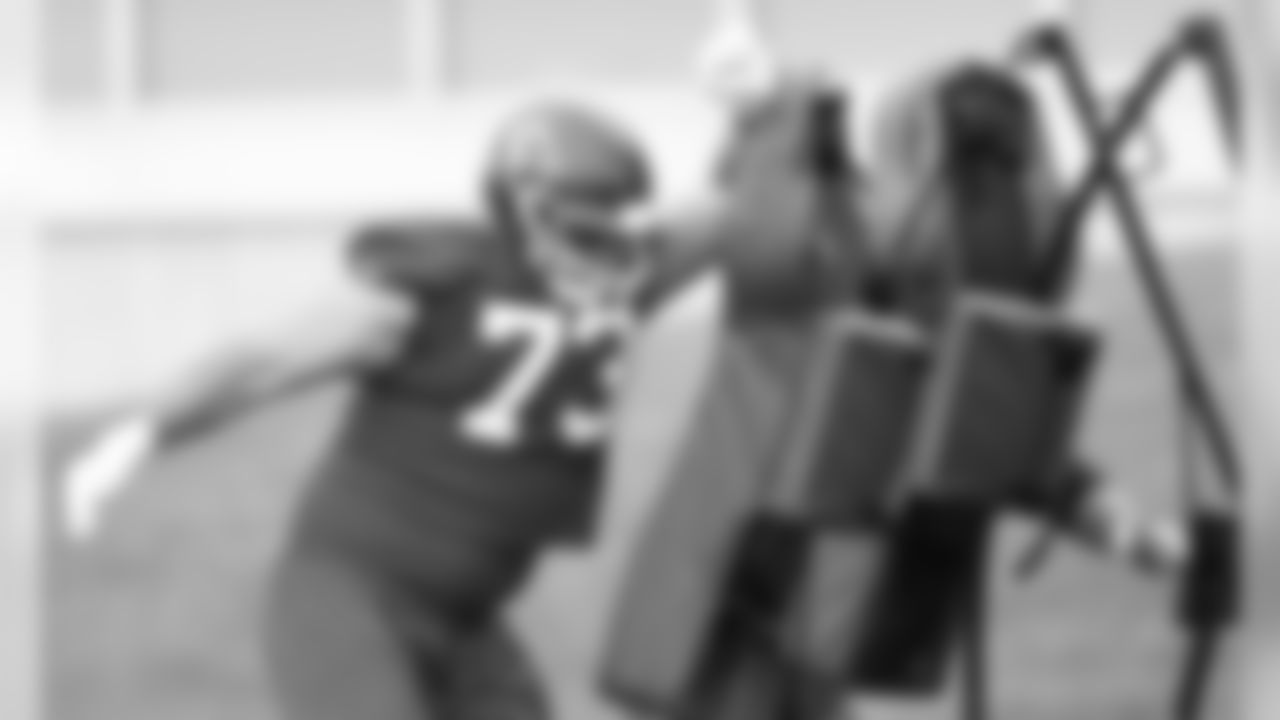 Kansas City Chiefs Offensive Lineman Nick Allegretti (73) during practice on Saturday at The University Of Kansas Training Facility on August 11, 2020.