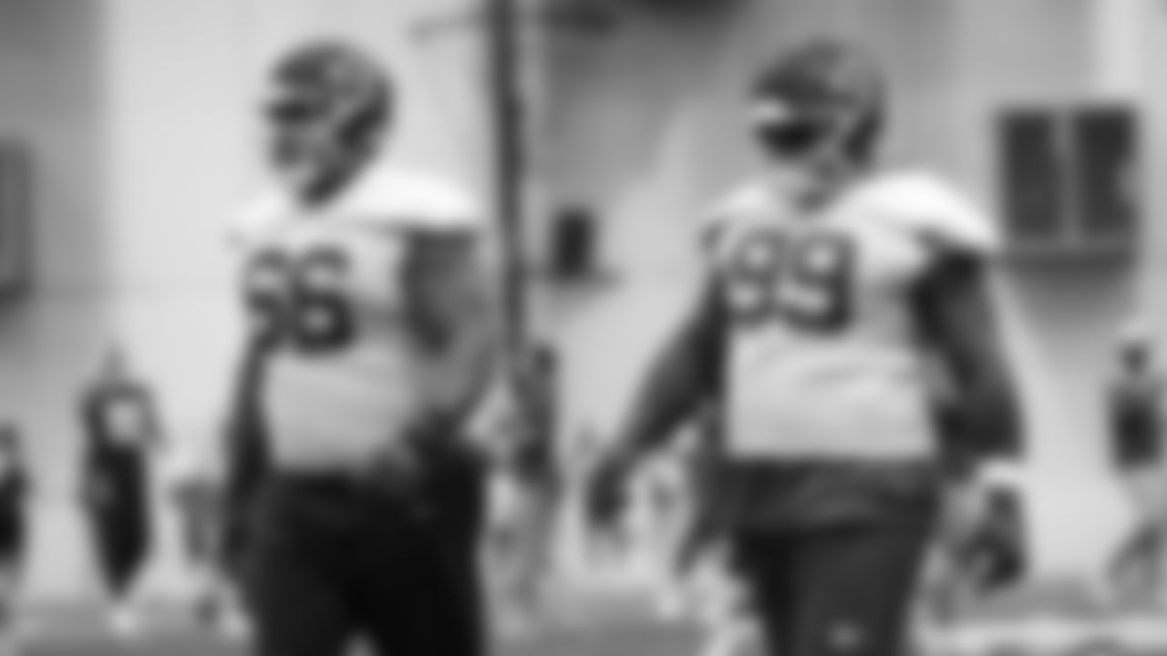 Kansas City Chiefs defensive tackles Brandon Williams (66) and Khalen Saunders (99) during practice on Wednesday, January 18, 2023.