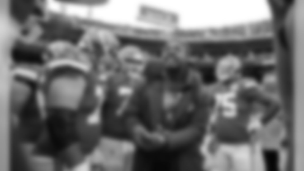 Kansas City Chiefs Defensive Tackle Chris Jones (95) prior to the game between The Kansas City Chiefs and The Houston Texans in the Divisional Playoff game at Arrowhead Stadium on January 12, 2019.