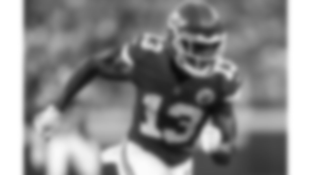 Kansas City Chiefs wide receiver Byron Pringle (13) during an NFL preseason football game against the Minnesota Vikings, Friday, August 27, 2021 in Kansas City.