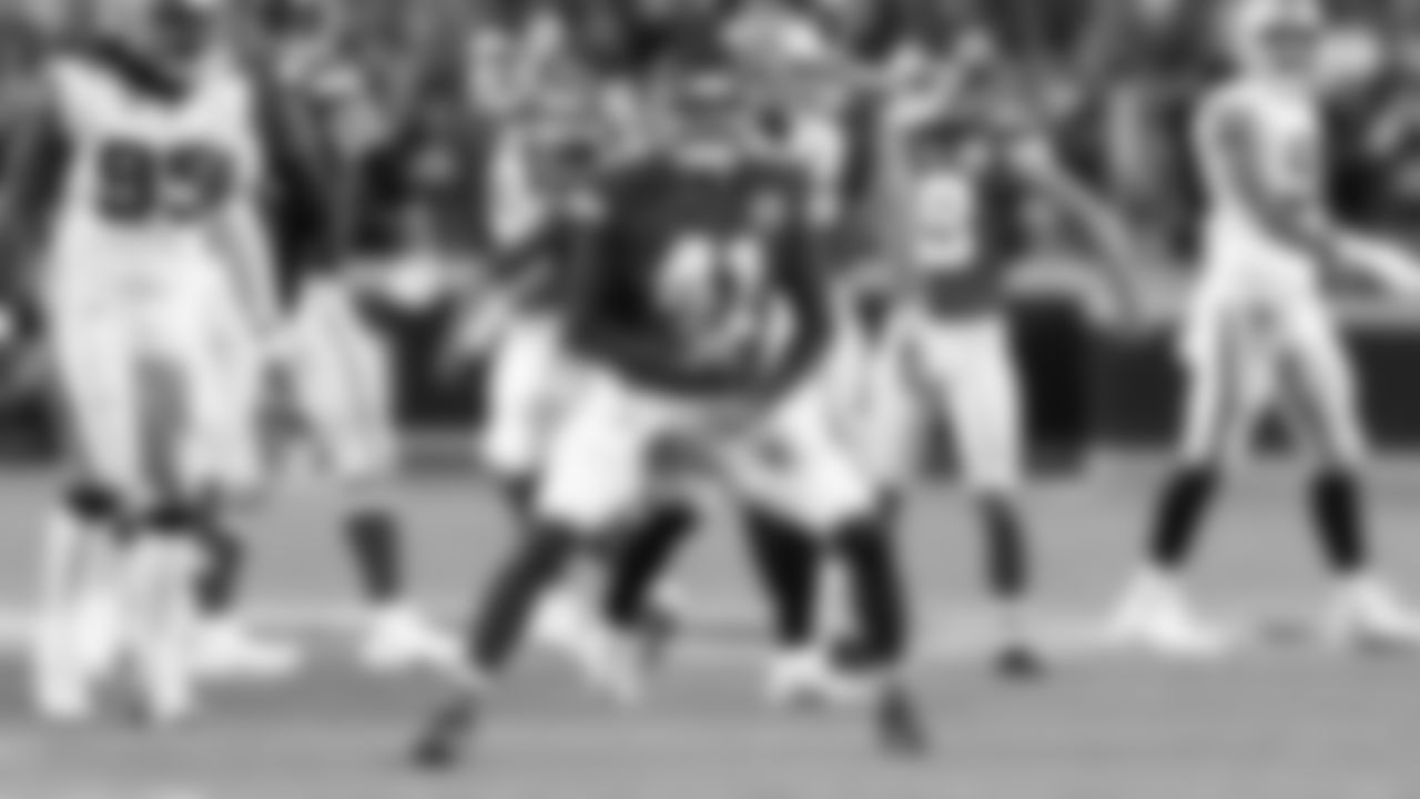 Kansas City Chiefs long snapper James Winchester (41) celebrates a 59 yard kick during an NFL football game against the Las Vegas Raiders, Monday October 10, 2022.
