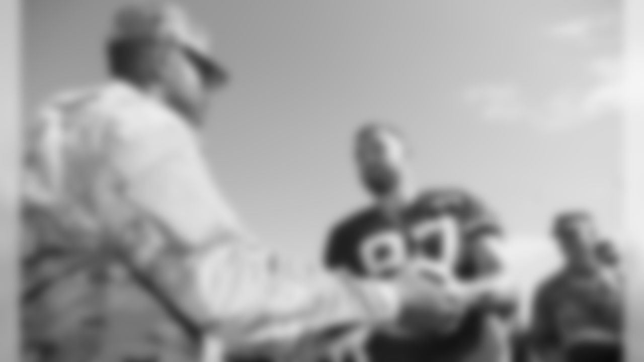 Kansas City Chiefs Tight End Travis Kelce (87) signs autographs for fans after a 2019 Training Camp practice at Missouri Western State University in St. Joseph, MO.