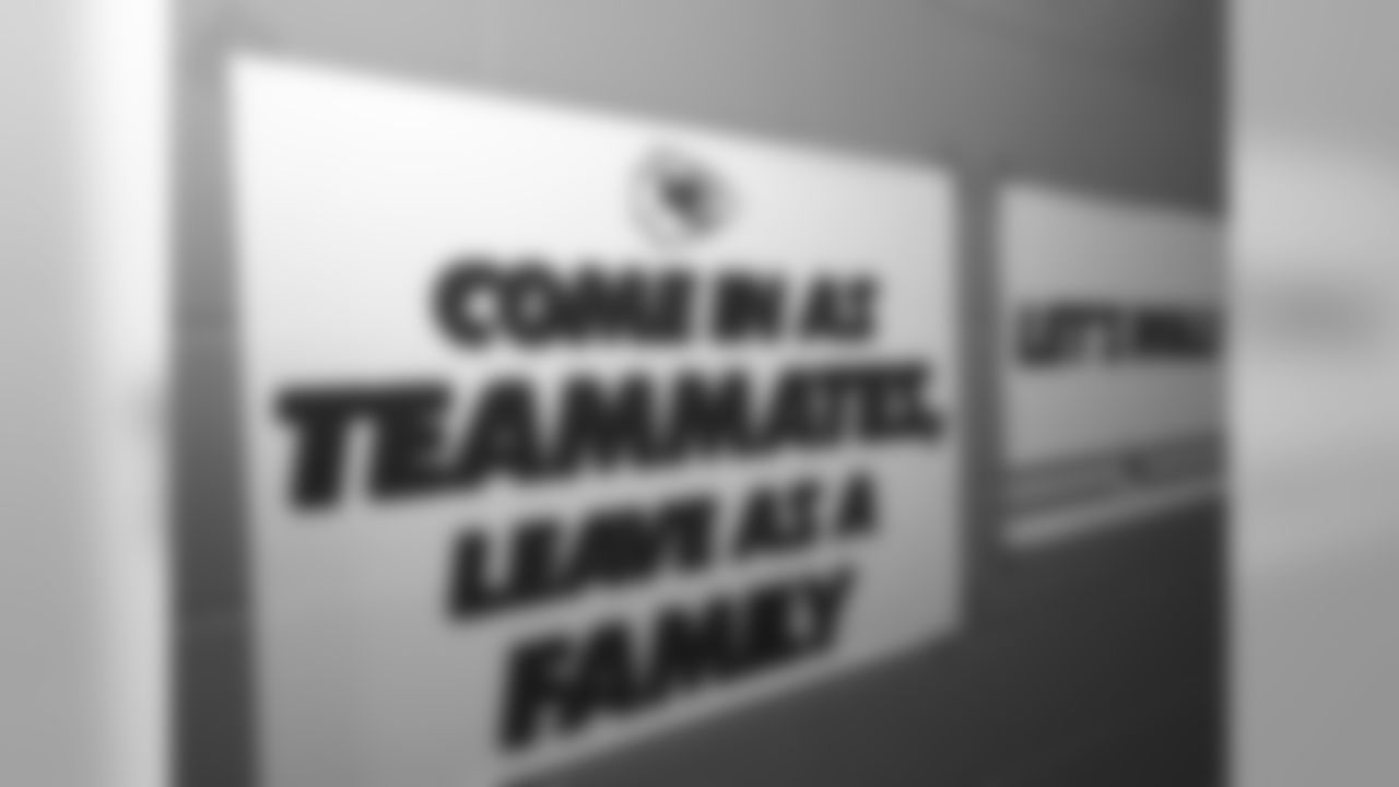 Signs in front of the locker room on 8/17/18 during Chiefs at Falcons in Mercedes-Benz Stadium.