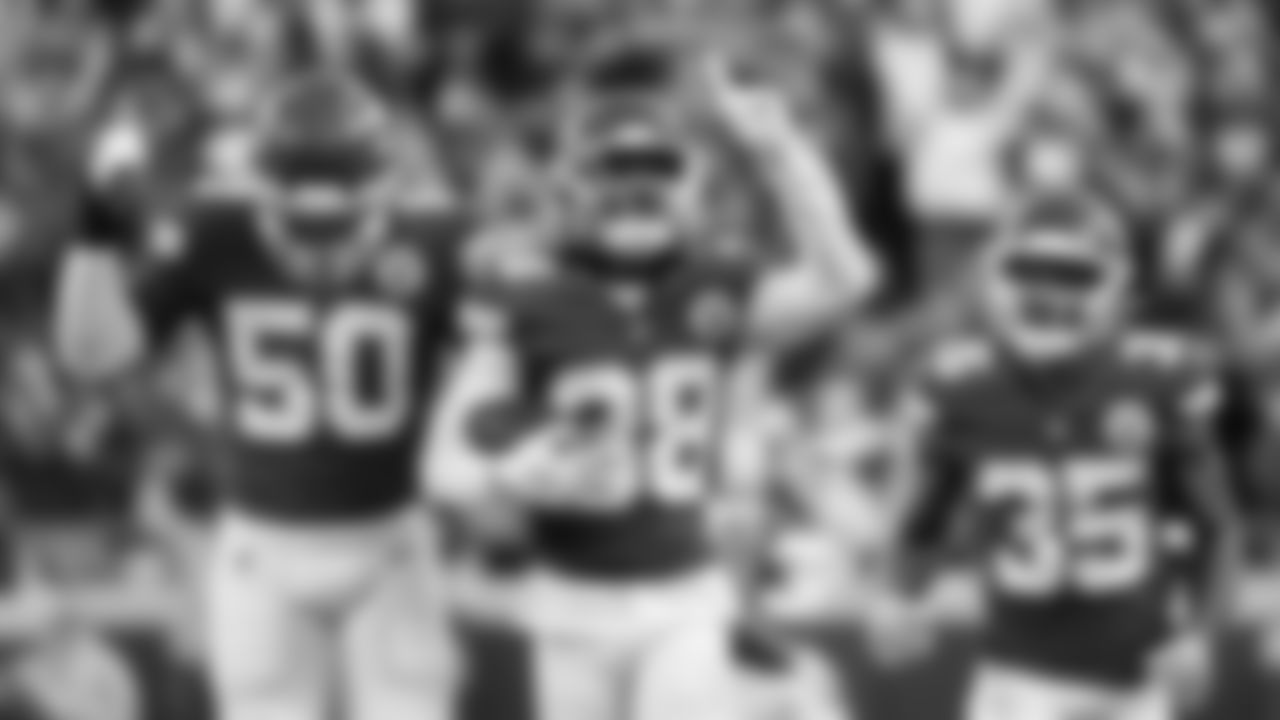 Kansas City Chiefs safety L'Jarius Sneed (38) celebrates after the interception during the AFC Championship football game against the Cincinnati Bengals, Sunday, January 30, 2022.