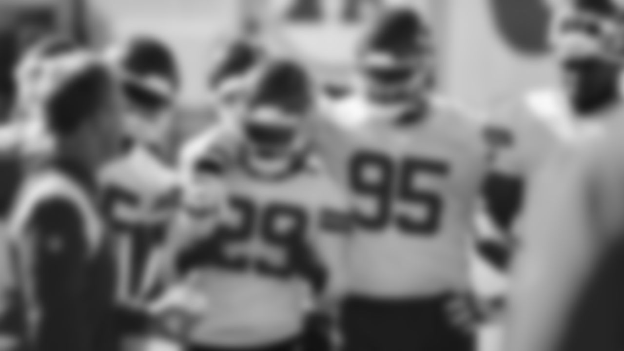 Kansas City Chiefs cornerback Chris Lammons (29) and defensive tackle Chris Jones (95) after practice on Thursday, October 13, 2022.
