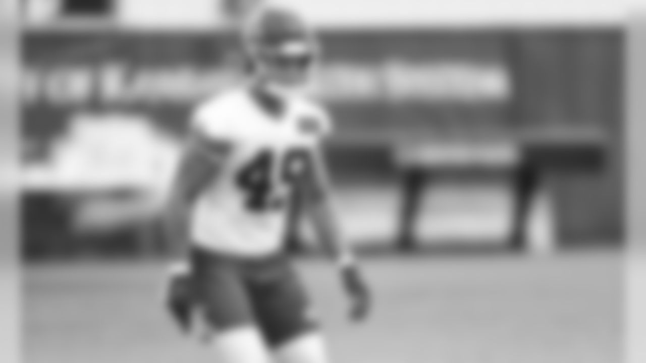 Kansas City Chiefs Safety Daniel Sorensen (49) during practice on Saturday at The University Of Kansas Training Facility on August 11, 2020.