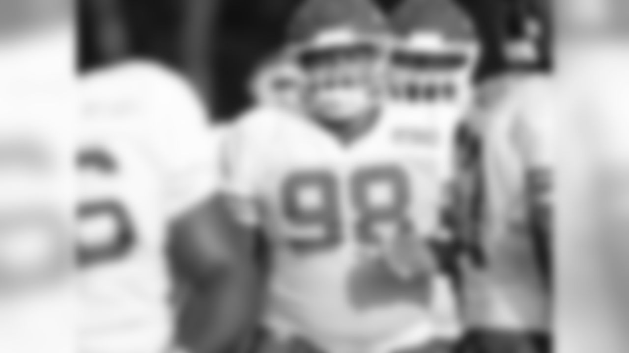 Kansas City Chiefs defensive tackle Xavier Williams (98) during practice on 8/6/18 at Chiefs Training Camp at Missouri Western State University in St. Joseph, Missouri.