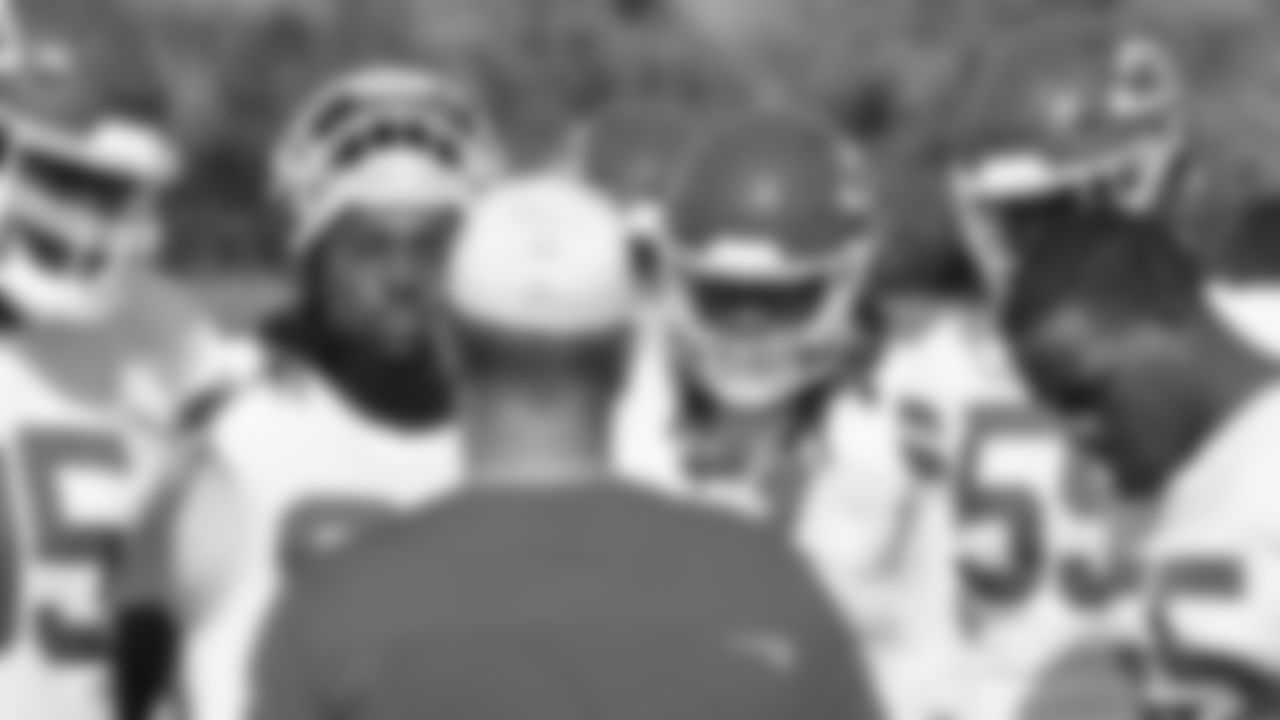 Kansas City Chiefs defensive end Michael Danna (51) and nose tackle Derrick Nnadi (91) in a defensive line huddle after practice on Thursday, October 06, 2022.