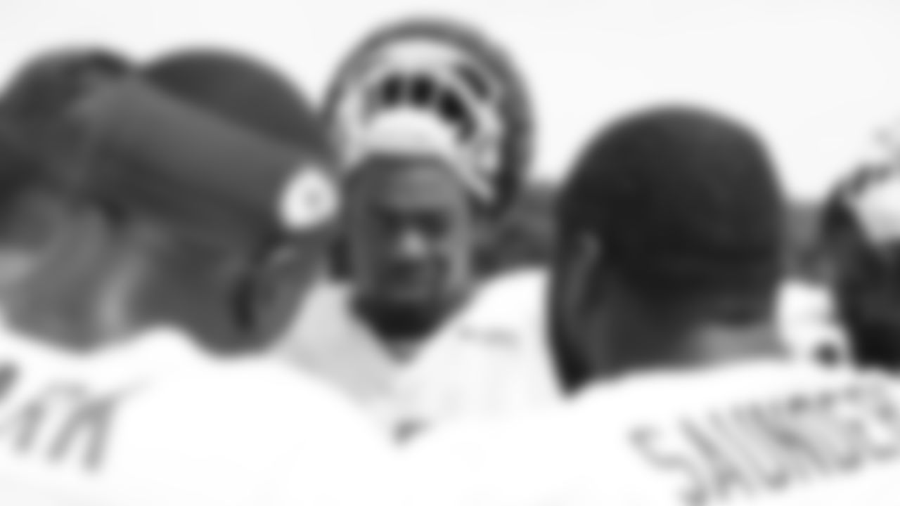 Kansas City Chiefs defensive end Chris Jones (95) breaks down the defensive line huddle after training camp at Missouri Western State University.