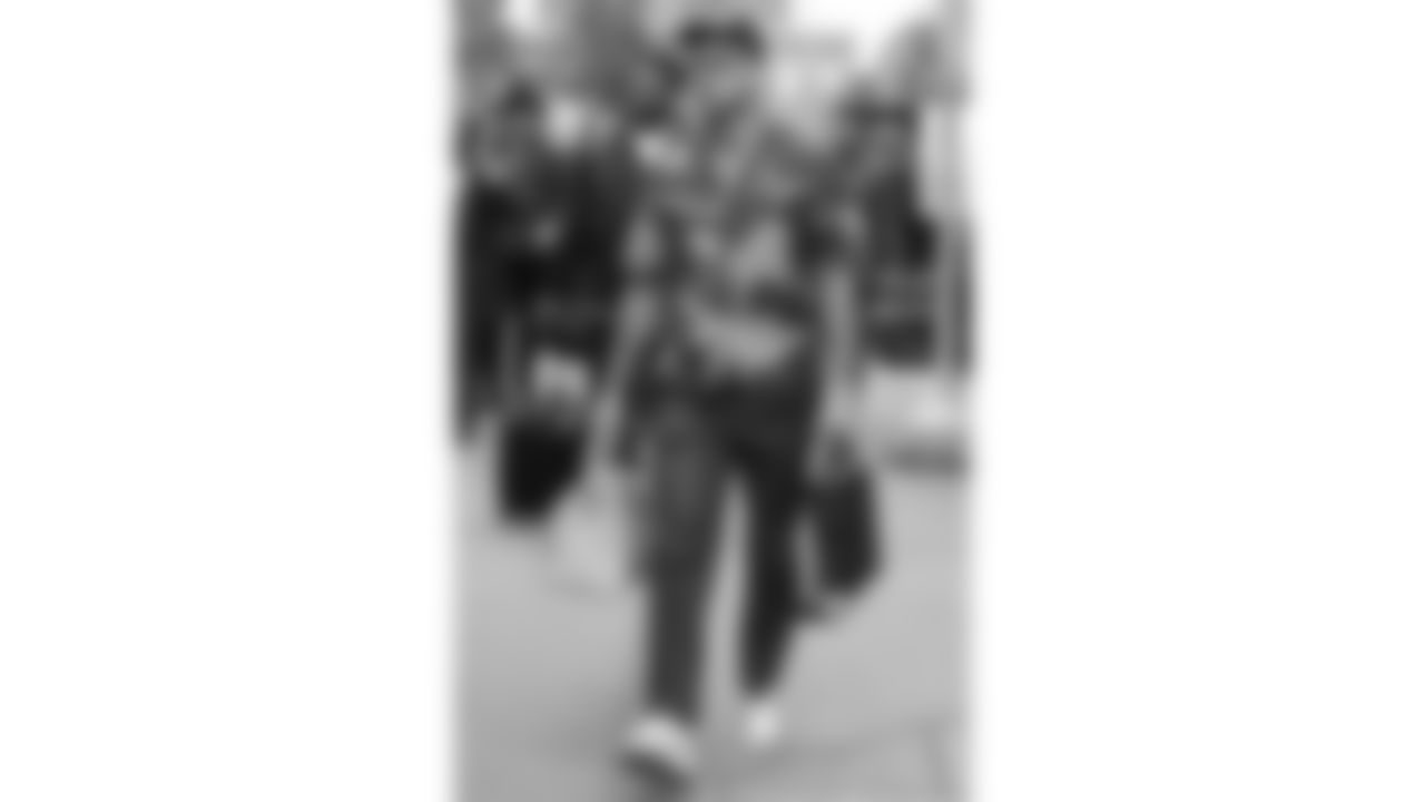 Kansas City Chiefs tight end Travis Kelce (87) arrives prior to an NFL football game against the Tennessee Titans, Sunday, October 24, 2021 in Nashville.