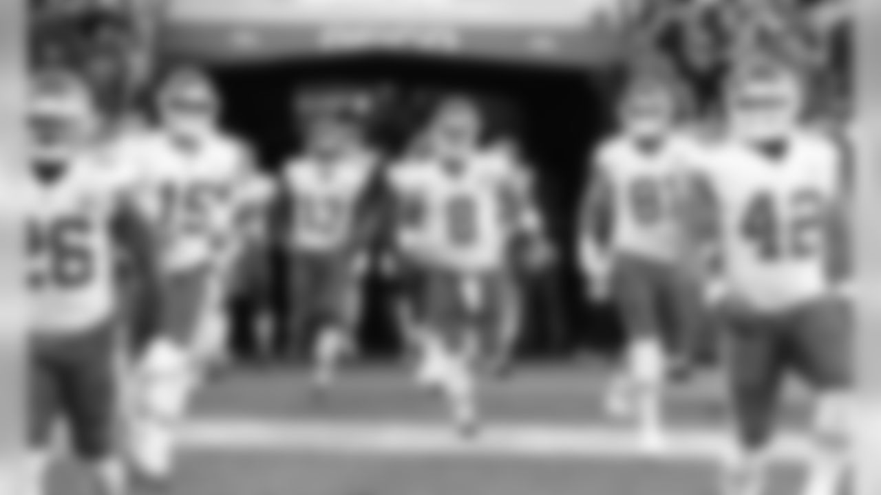 Kansas City Chiefs Quarterback Matt Moore (8) before the game between the game between the Kansas City Chiefs and the Denver Broncos on October 17, 2019 at Empower Field at Mile High.