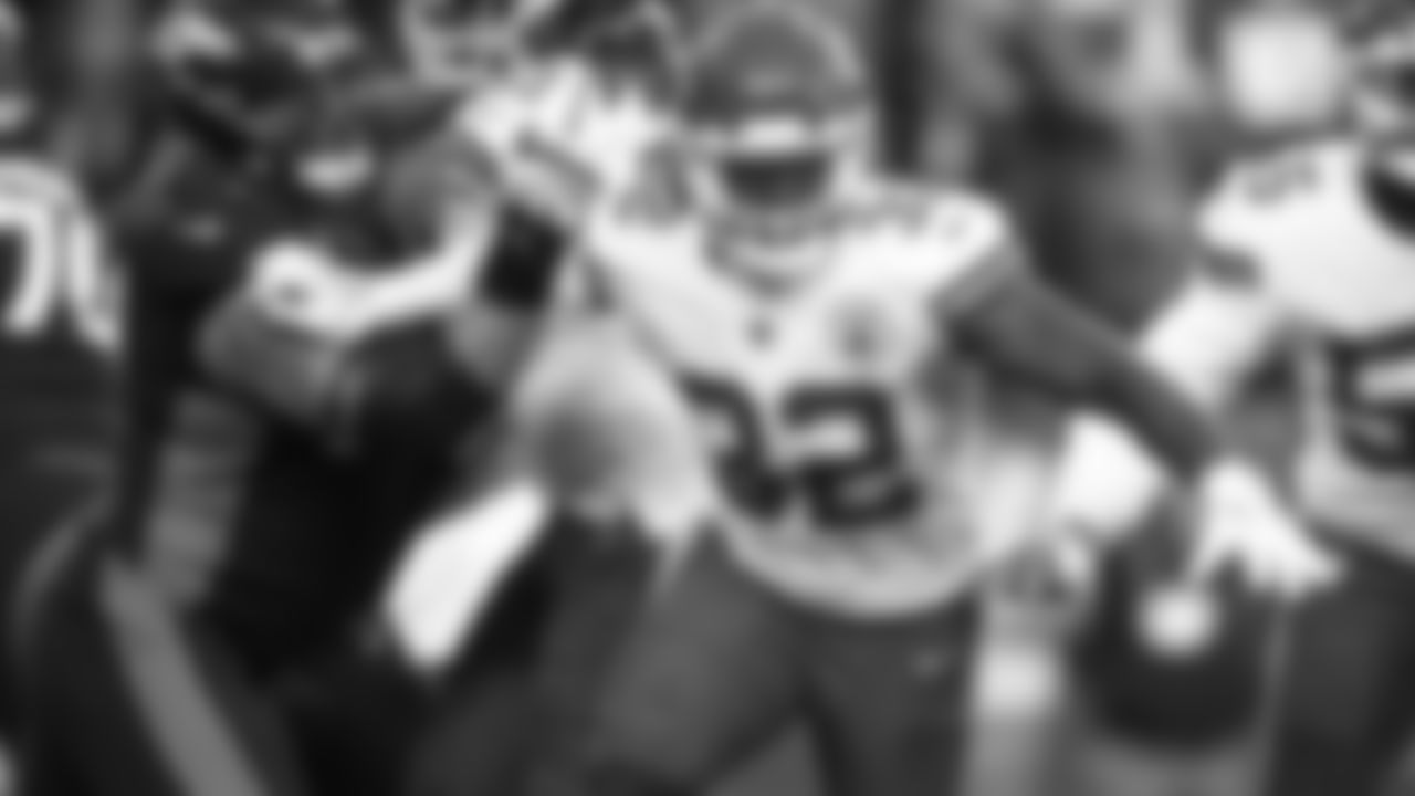 Kansas City Chiefs linebacker Nick Bolton (32) breaks through the line during an NFL football game against the Denver Broncos, Sunday December 11, 2022