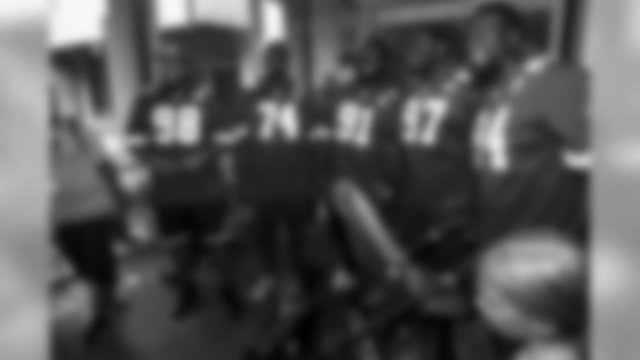 The defensive line visits the Ronald McDonald House