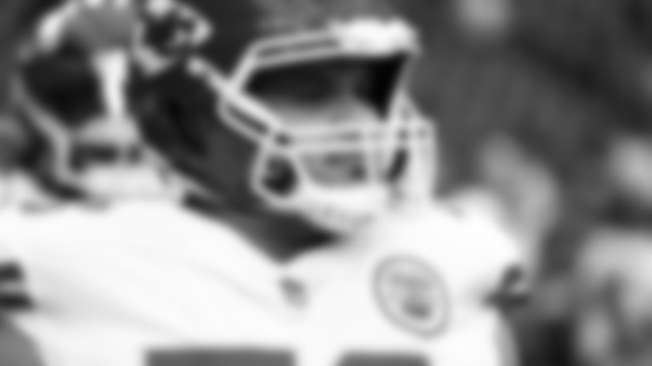 Kansas City Chiefs offensive guard Nick Allegretti (73) prior to an NFL football game against the Houston Texans, Sunday, December 18, 2022 in Houston.