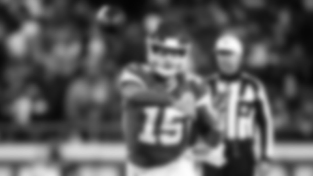 Kansas City Chiefs quarterback Patrick Mahomes (15) during an NFL football game against the Denver Broncos, Sunday, December 5, 2021 in Kansas City.