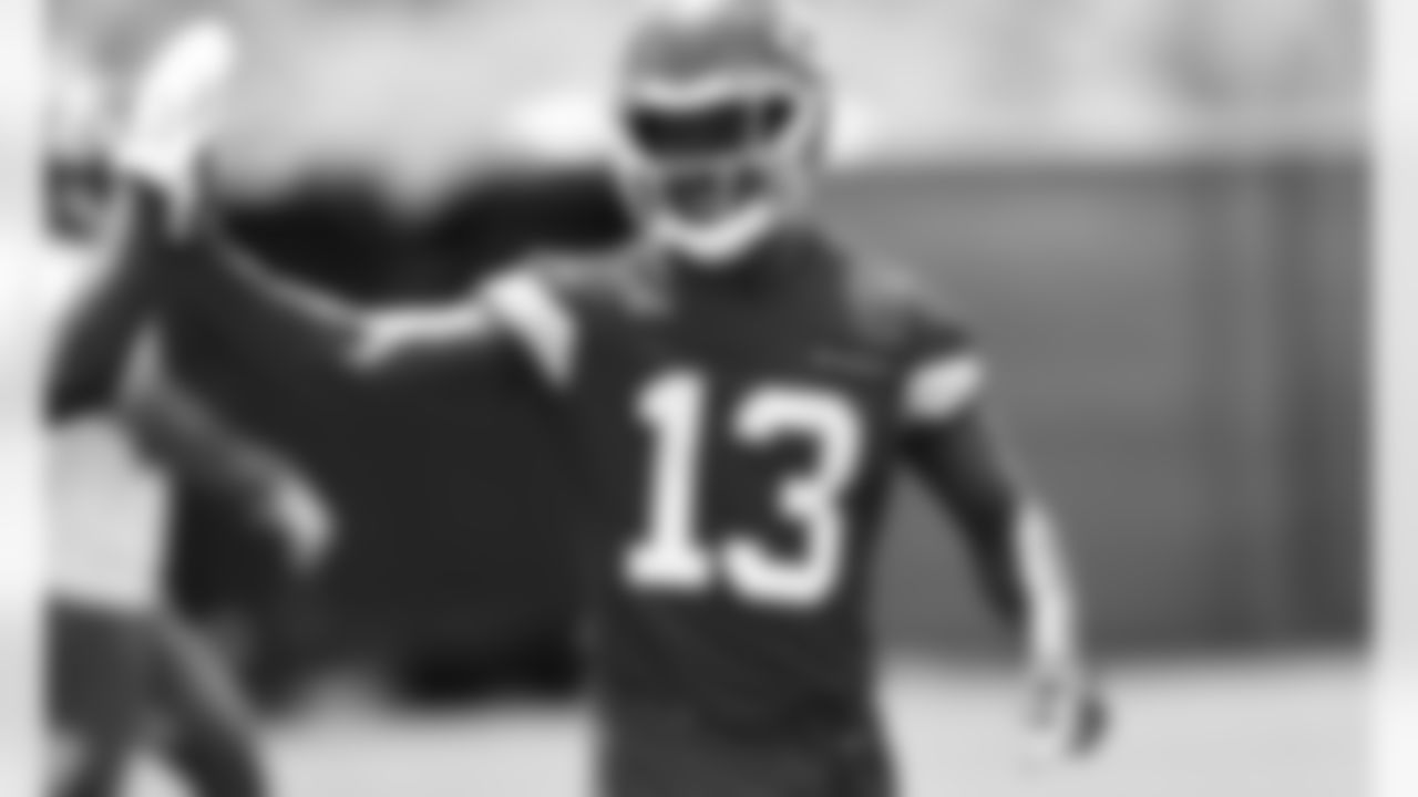 Kansas City Chiefs wide receiver Byron Pringle (13) during phase 3 workouts at the The University of Kansas Health System Training Complex.