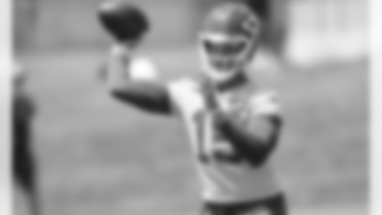 Kansas City Chiefs Quarterback Patrick Mahomes (15) during phase 3 workouts at the The University of Kansas Health System Training Complex.