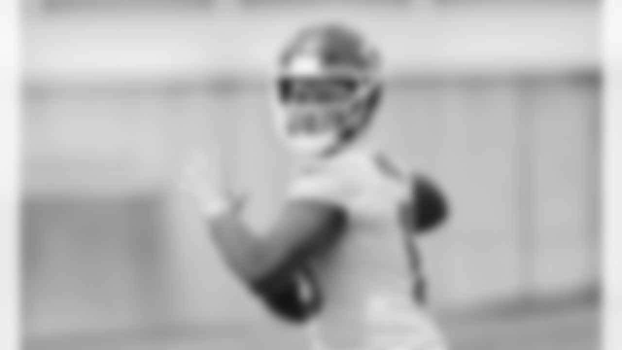 Kansas City Chiefs quarterback Patrick Mahomes (15) during phase 3 workouts at the The University of Kansas Health System Training Complex.
