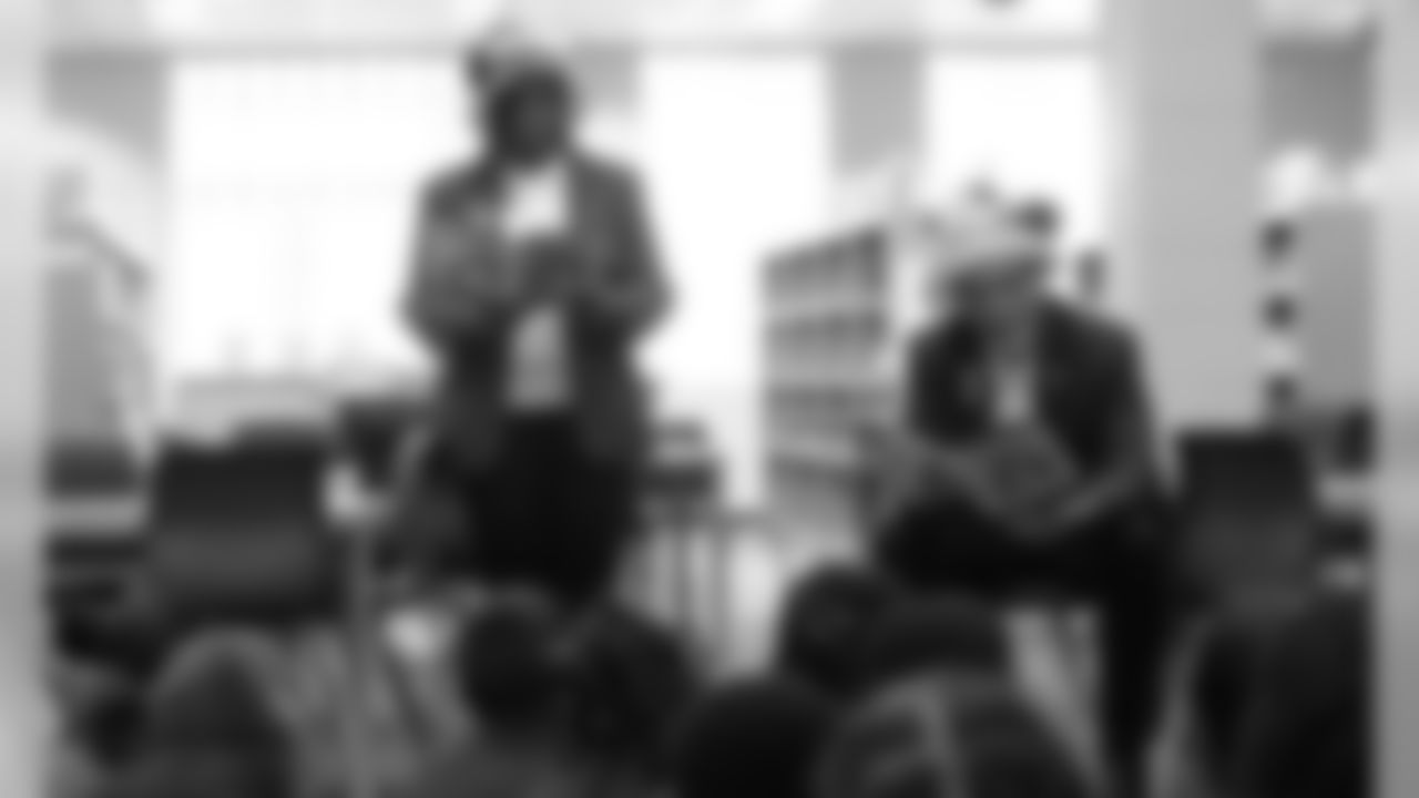 Kansas City Chiefs Red Coaters read to students at Wendell Phillips Elementary for Read Across America Day on March 2, 2020.