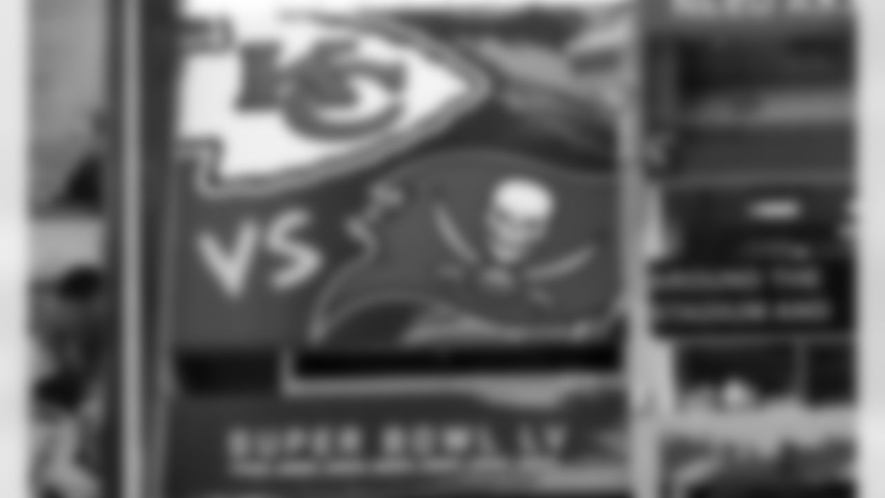 Images from Raymond James Stadium leading up to Super Bowl LV, Kansas City Chiefs vs. Tampa Bay Buccaneers, Sunday, Feb. 7th 2021 in Tampa, FL.
