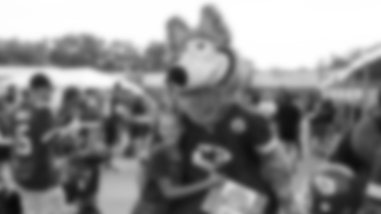 KC Wolf during the Season Ticket Member Pancake Breakfast before a 2019 Training Camp practice at Missouri Western State University in St. Joseph, MO.