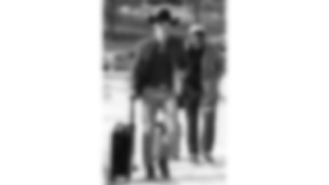 Kansas City Chiefs punter Tommy Townsend (5) arrives at the Kansas City International Airport to travel to Denver for week eighteen against the Denver Broncos.