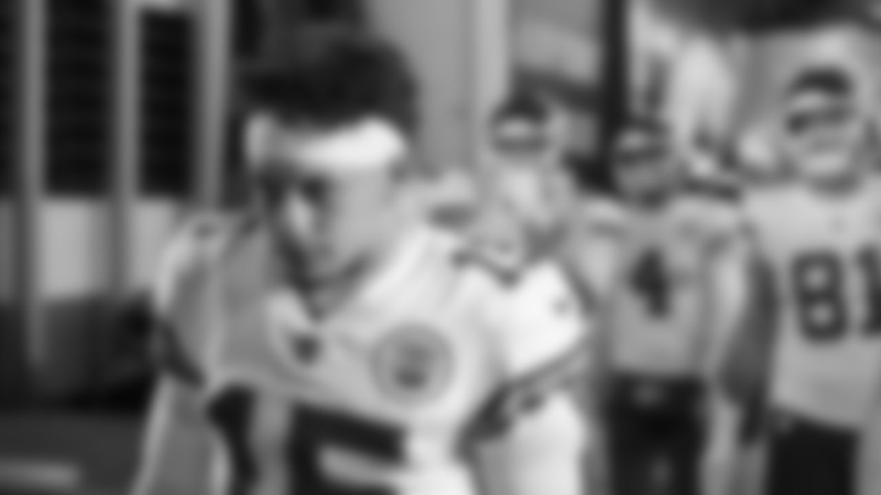 Kansas City Chiefs quarterback Patrick Mahomes (15) leads the team out of the locker room prior to an NFL football game against the Denver Broncos on Saturday, January 8, 2021 in Denver.