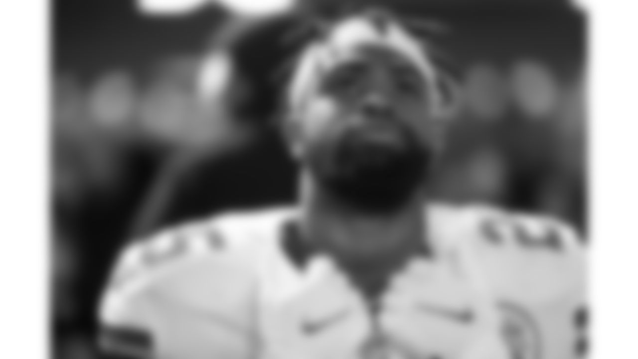 Kansas City Chiefs running back Clyde Edwards-Helaire (25) during the National Anthem prior to an NFL football game against the Los Angeles Chargers, Thursday, December 16, 2021 in Los Angeles.