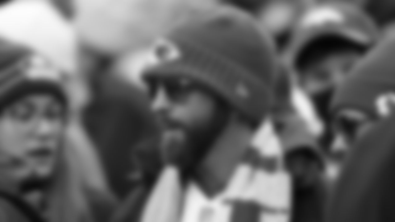Kansas City Chiefs fan during the NFL Week 8 matchup against the Denver Broncos at Empower Field at Mile High in Denver, Colorado on October 29, 2023.