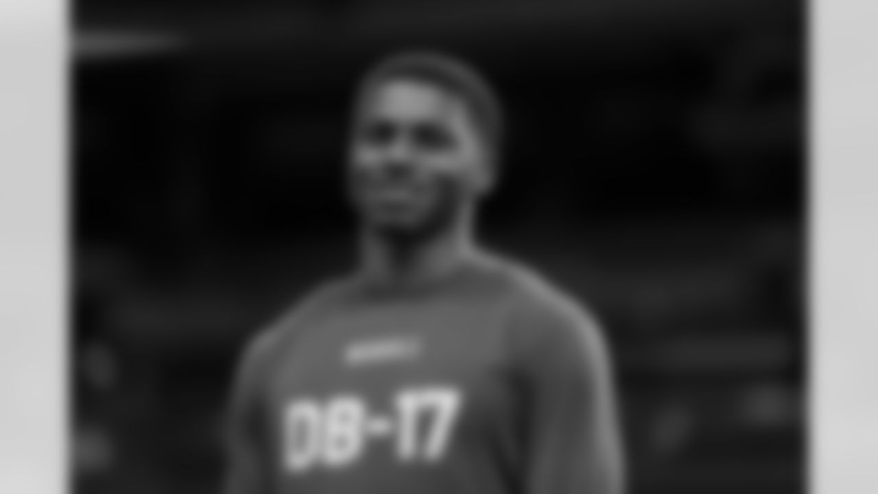 Ball St. defensive back Nic Jones looks on during the 2023 Scouting Combine on Friday, March 3, 2023 in Indianapolis, Indiana. (Brooke Sutton/NFL)