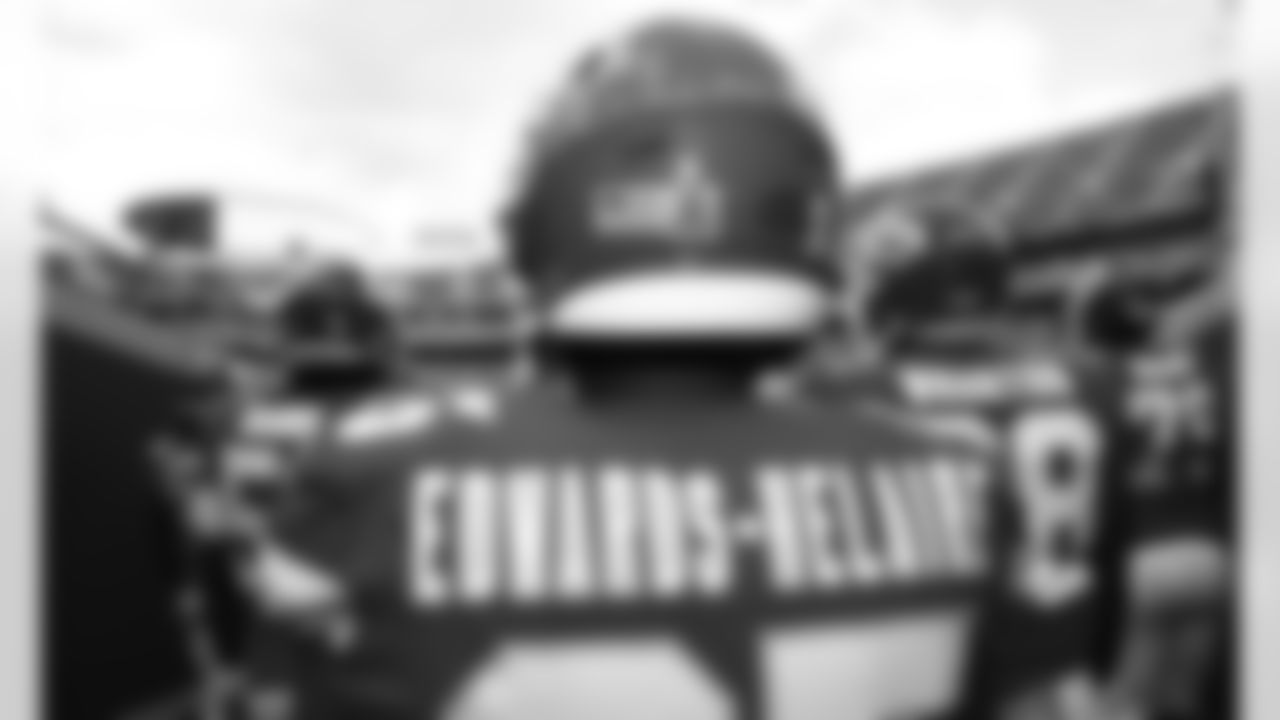 Kansas City Chiefs Running Back Clyde Edwards-Helaire (25) prepares to take the field prior to an NFL Football game against the Carolina Panthers, Sunday November 8, 2020 in Kansas City.