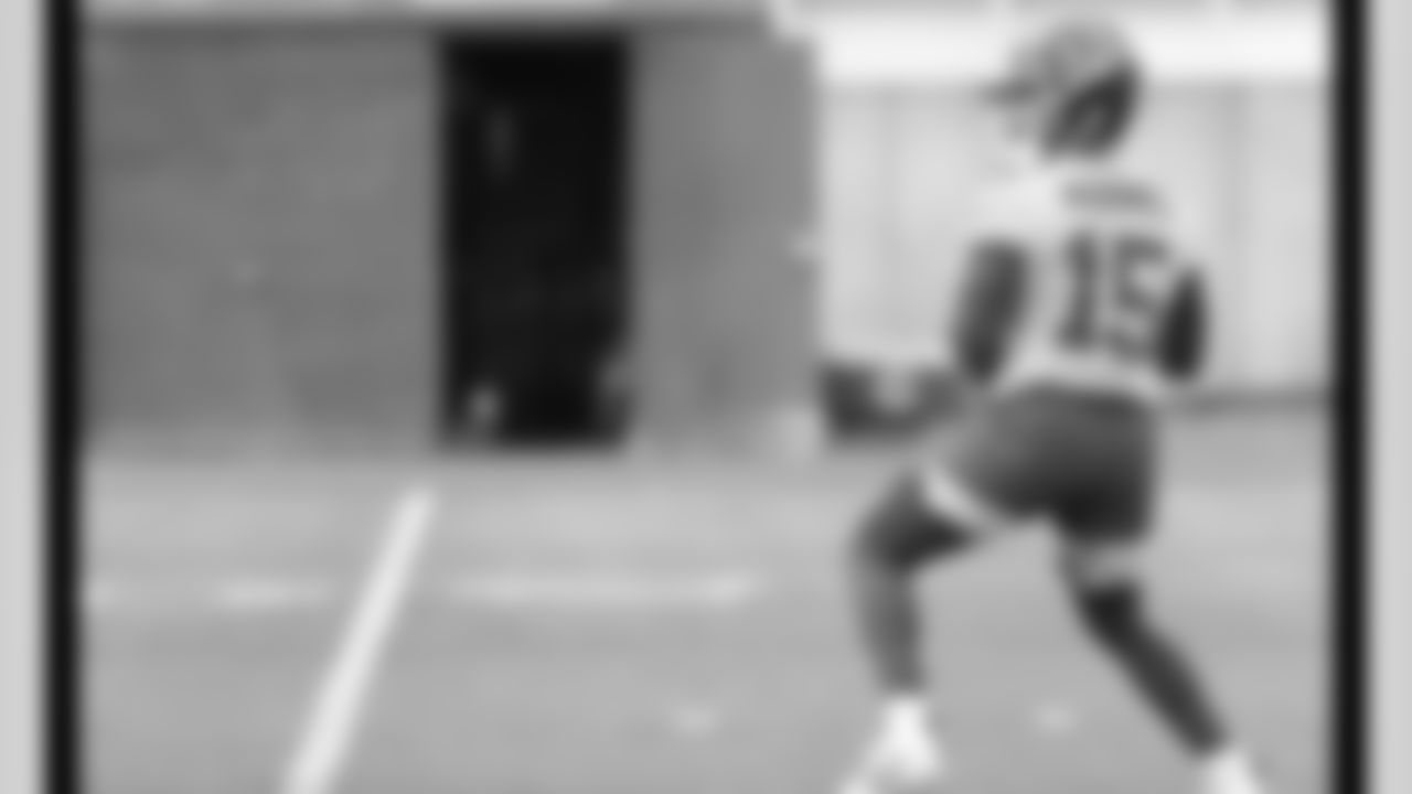 Kansas City Chiefs quarterback Patrick Mahomes (15) during phase 3 workouts at the The University of Kansas Health System Training Complex.