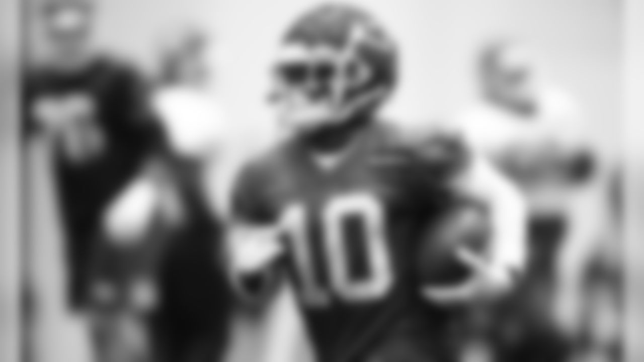 The Kansas City Chiefs practice in preparation for Sunday's AFC Championship game against the Tennessee Titans.