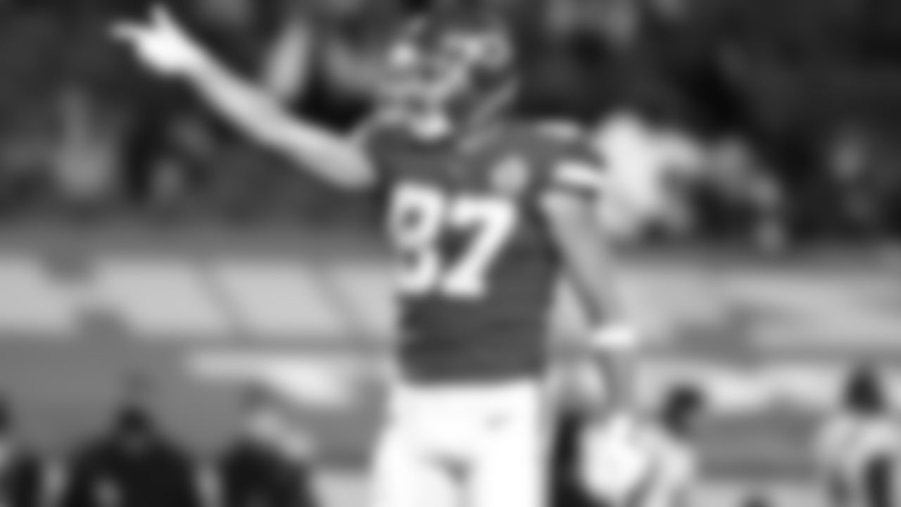 Kansas City Chiefs Tight End Travis Kelce (87) celebrates during an NFL football game against the New England Patriots, Monday, Oct. 5, 2020 in Kansas City.