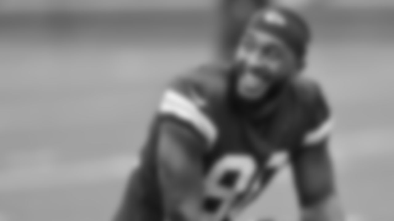 Kansas City Chiefs tight end Kendall Blanton (80) during preseason practice on Tuesday, August 22, 2023 in Kansas City, MO.