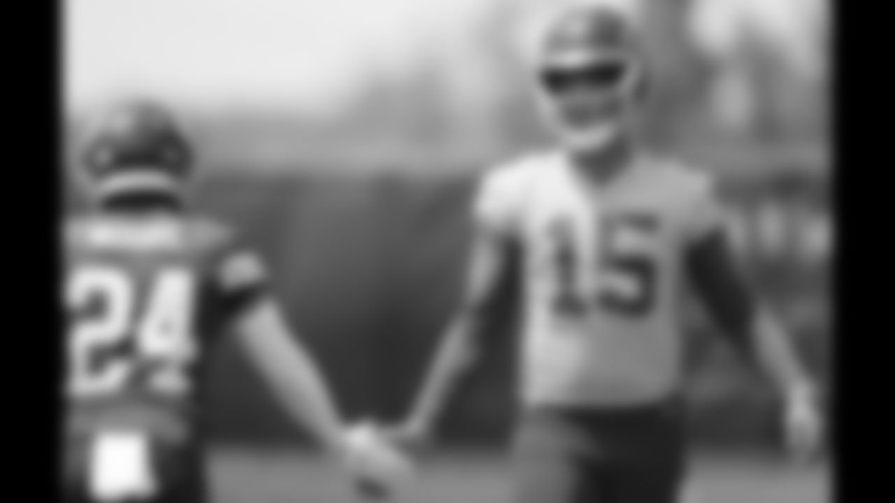 Kansas City Chiefs wide receiver Skyy Moore (24) & quarterback Patrick Mahomes (15) at day 4 of OTAs on Tuesday, May 30, 2023 in Kansas City, MO.
