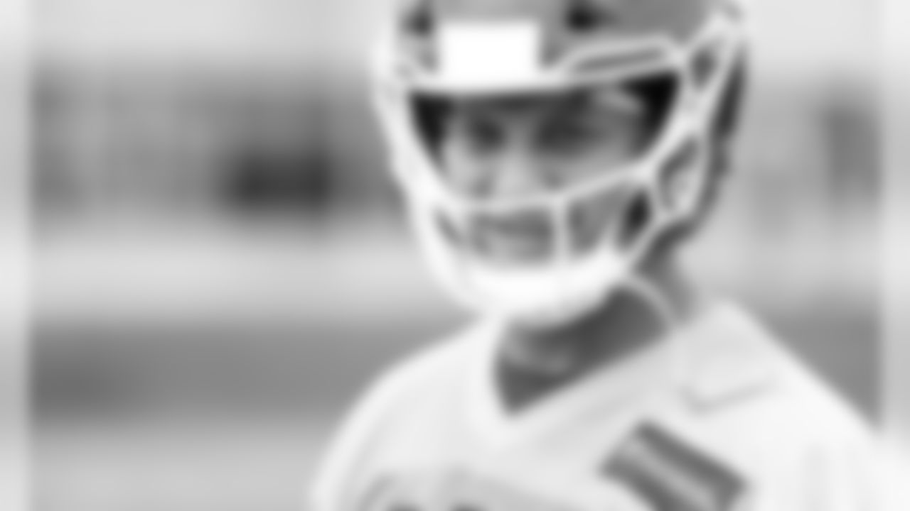 Kansas City Chiefs Quarterback Patrick Mahomes (15) during a 2019 practice at The University of Kansas Health System Training Complex in Kansas City, MO.